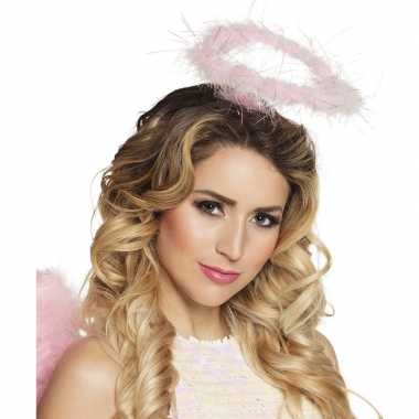 Roze veren engelen hoofdband