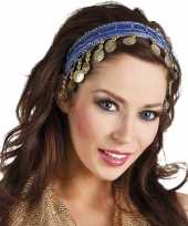 Carnaval esmeralda buikdanseres hoofdband kobalt blauw voor dames