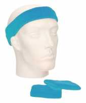 Voordeelset hoofdband en polsbandjes turquoise