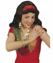 Zigeunerinnen pruik met rode hoofdband